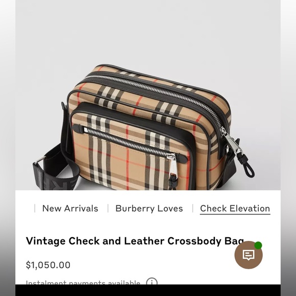 Burberry check cotton cross body bag - Picture 1 of 1